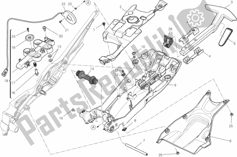 Tutte le parti per il Telaio Posteriore Comp. Del Ducati Diavel Carbon FL 1200 2016